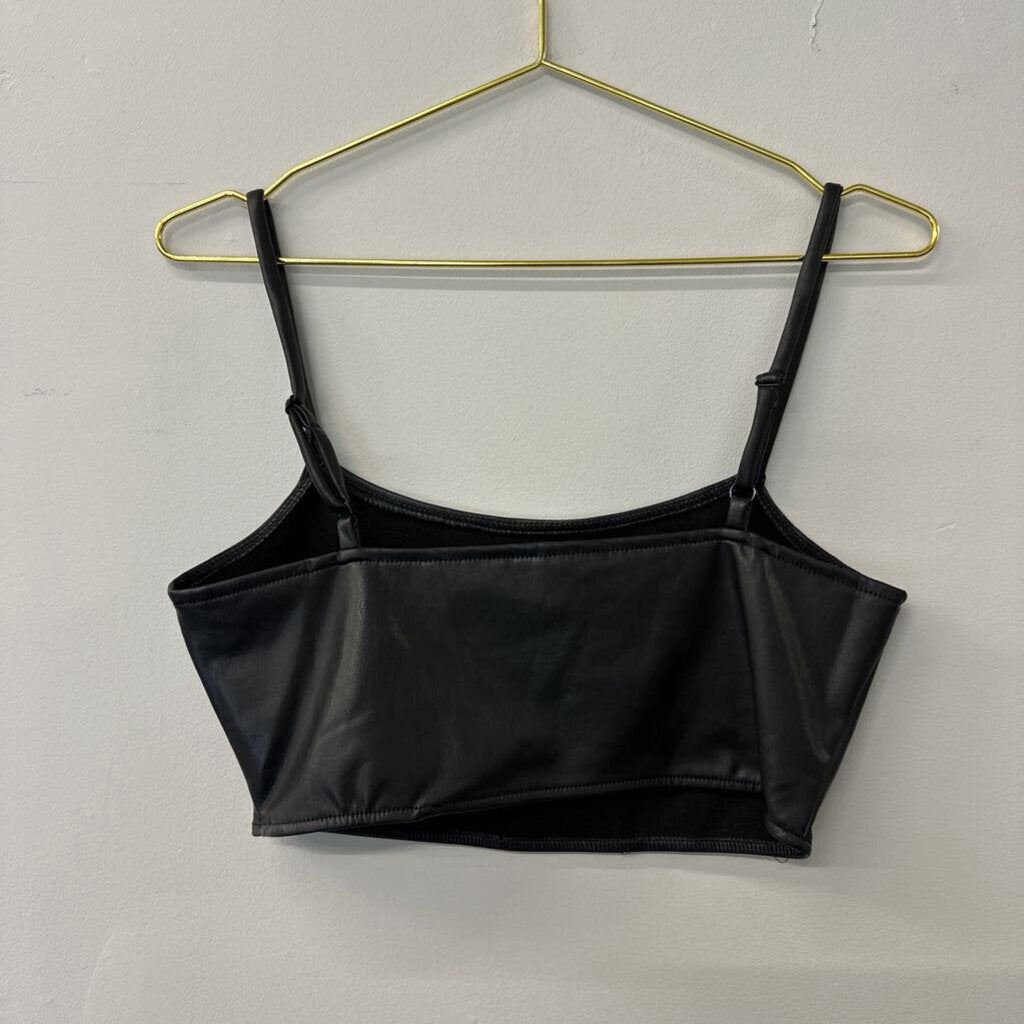 BB Dakota Black Faux Leather Crop Medium