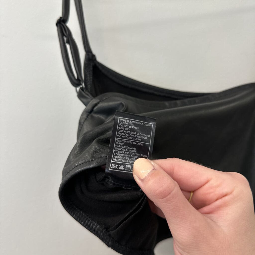 BB Dakota Black Faux Leather Crop Medium