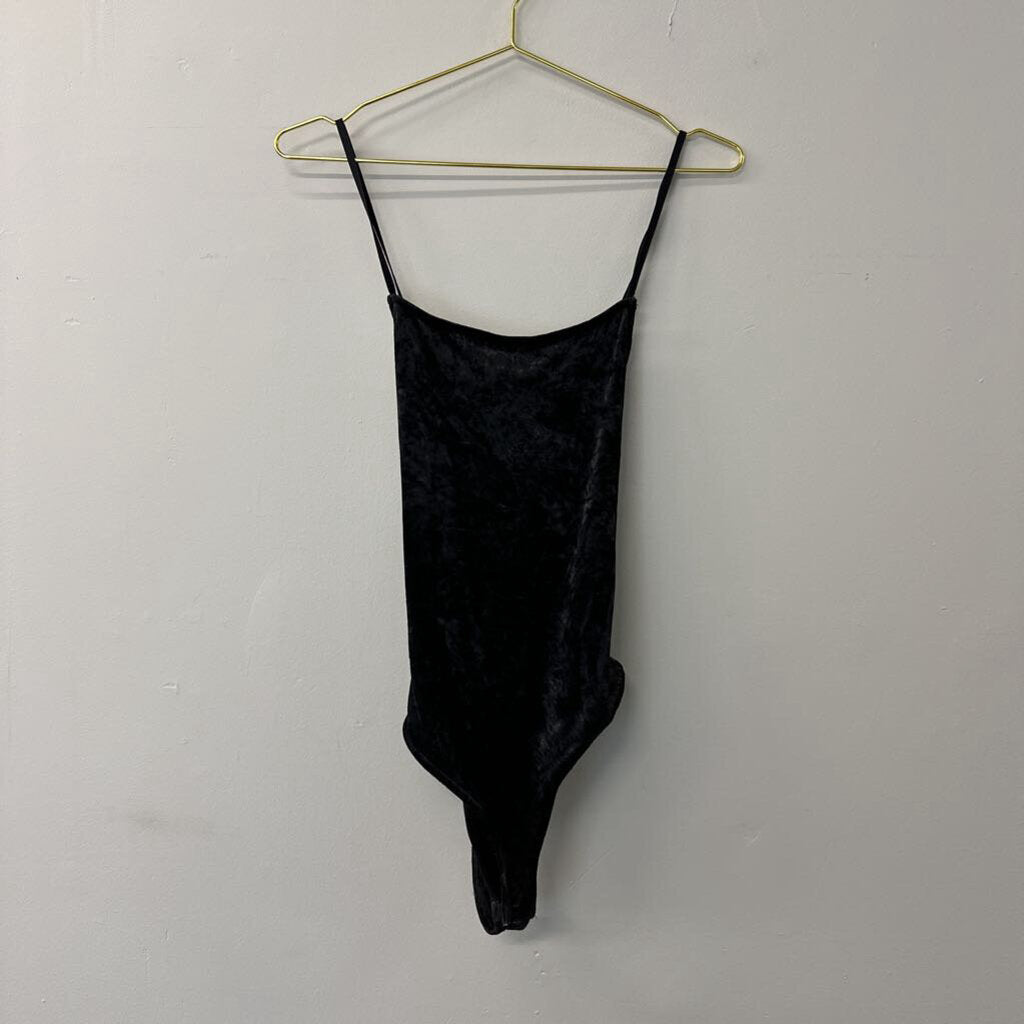 Black Velvet Tank Bodysuit Medium