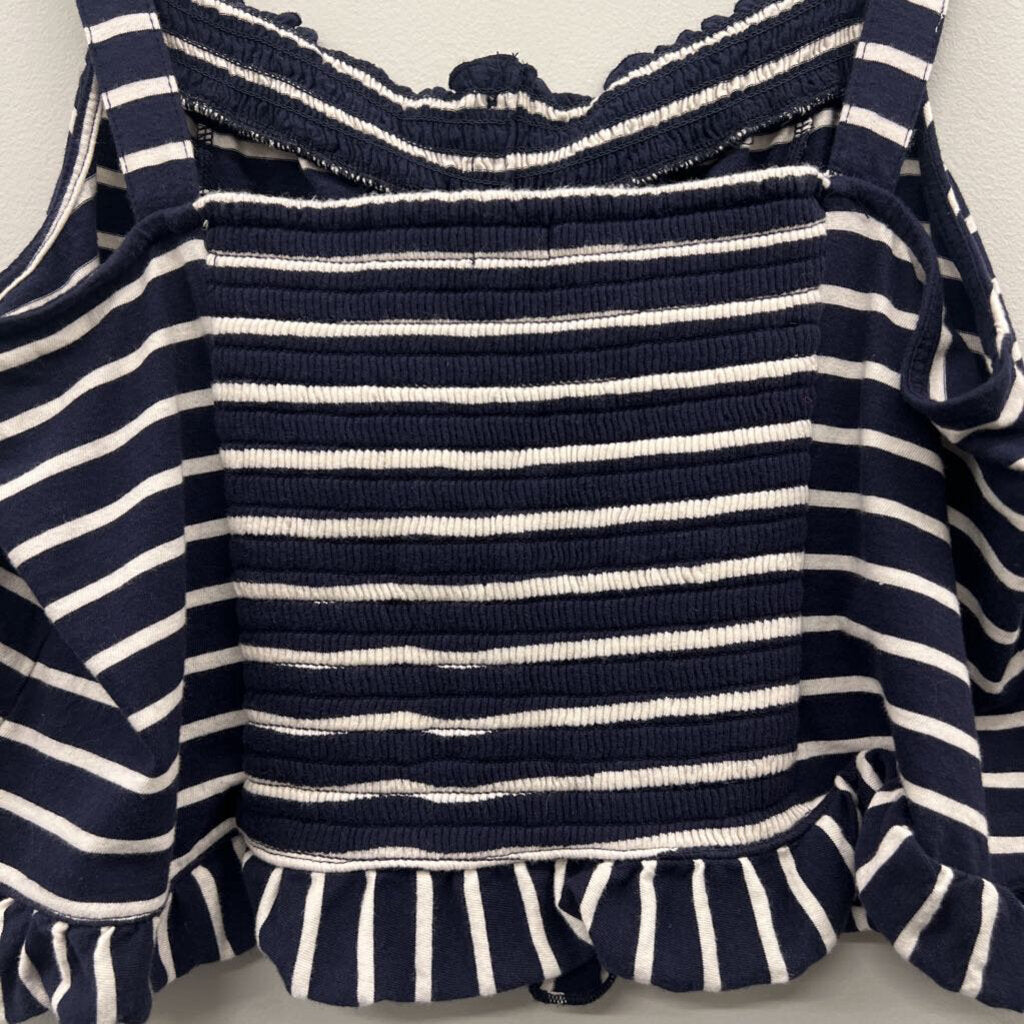 American Eagle Striped Button Front Crop Tank Extra Large