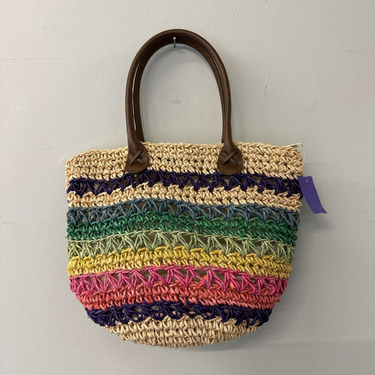 Cappelli Natural/ Multi Color Stripe Woven Purse