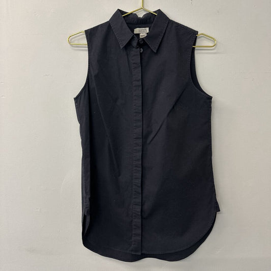 J Crew Black Sleeveless Button Down Top 4