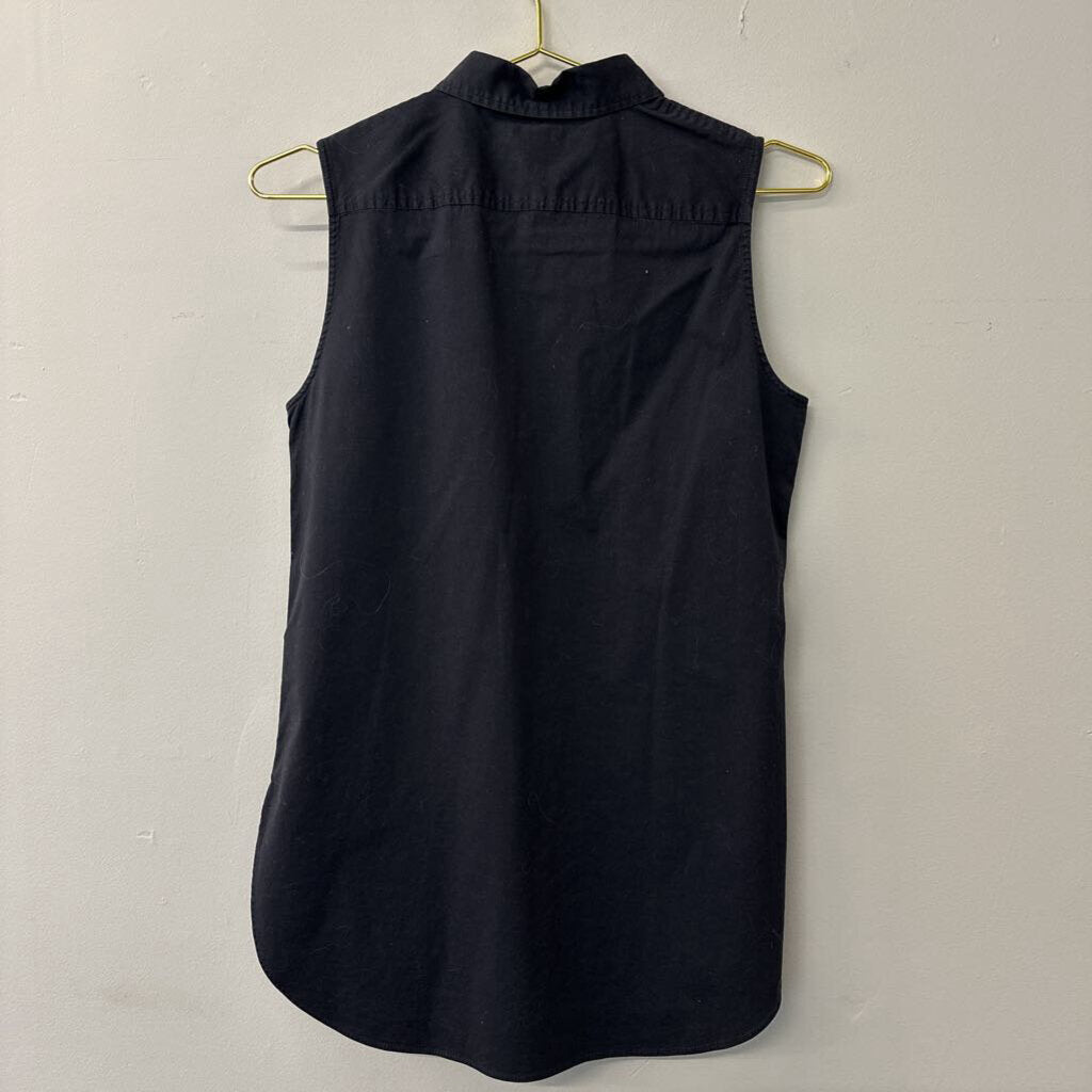 J Crew Black Sleeveless Button Down Top 4