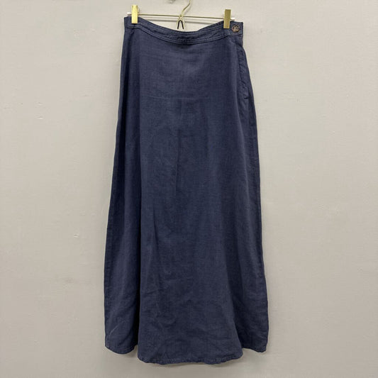 Russ Berens Navy Linen Maxi Skirt Small