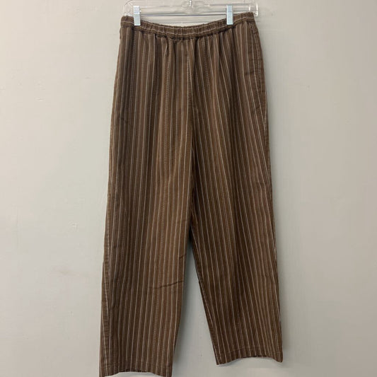 Vintage Brown Striped Pull-On Pants Medium