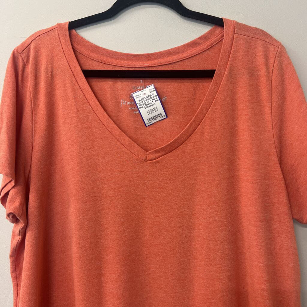 Torrid Orange Classic Fit V Neck Short Sleeve T- Shirt 3