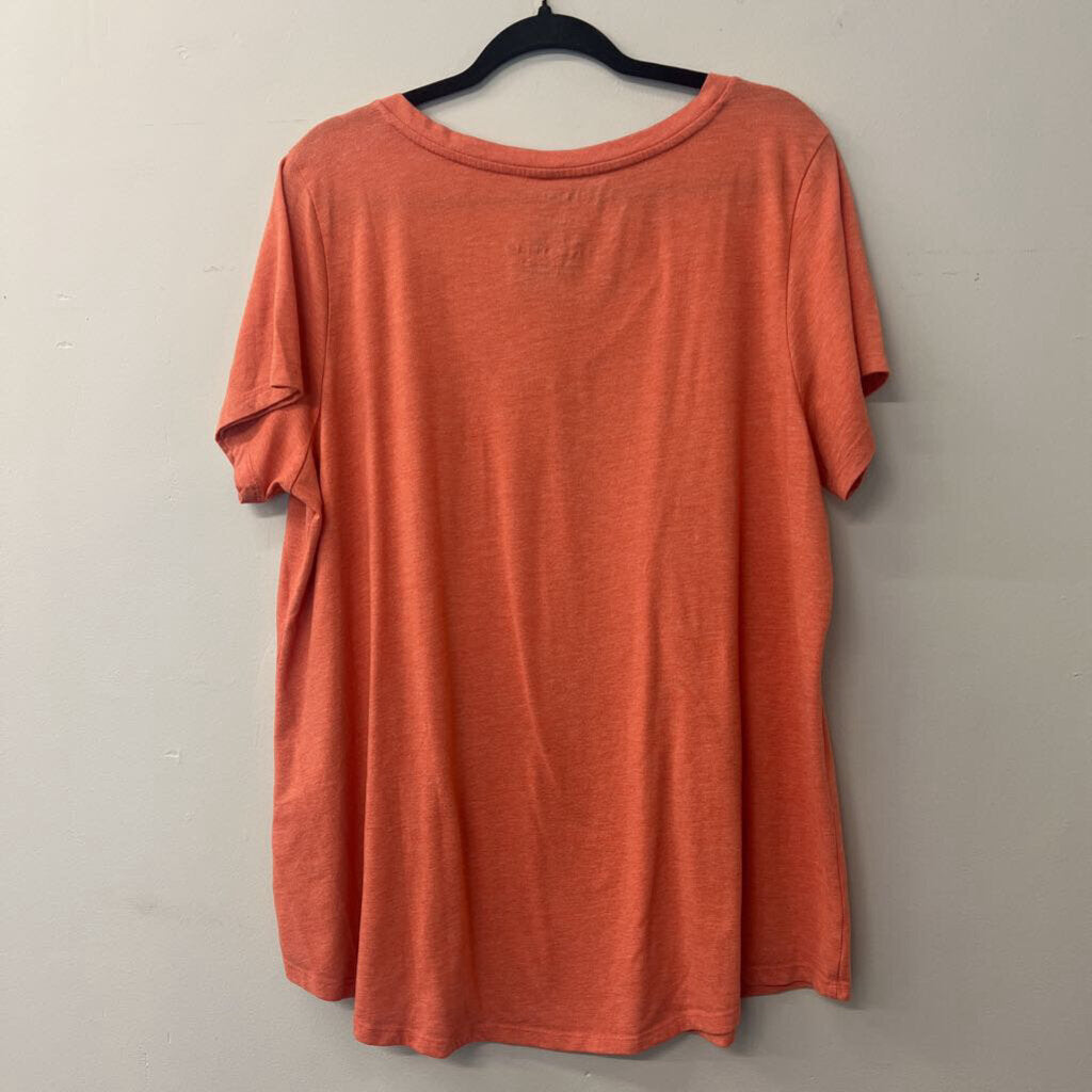 Torrid Orange Classic Fit V Neck Short Sleeve T- Shirt 3