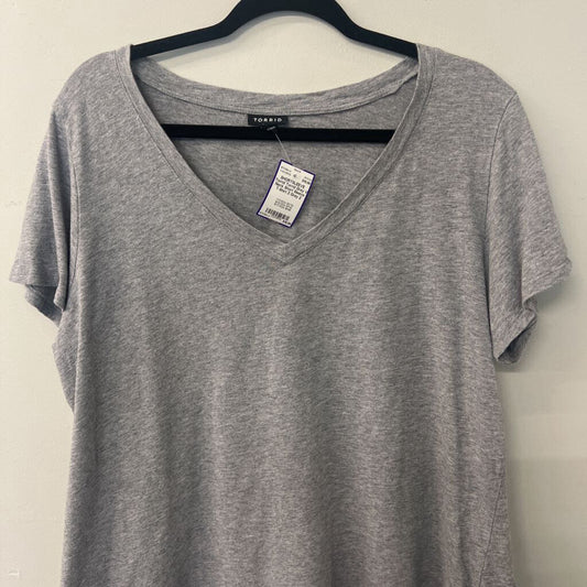 Torrid Grey V Neck Short Sleeve T-Shirt 2