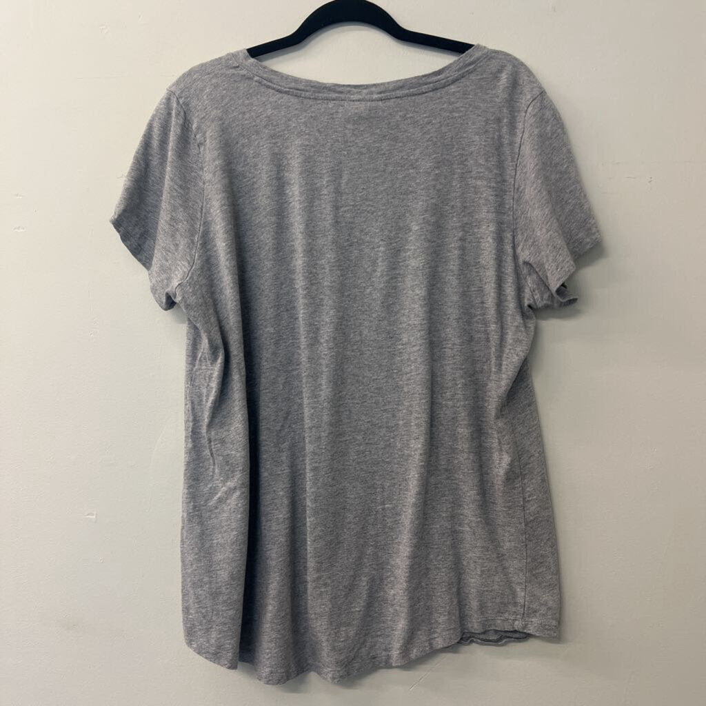 Torrid Grey V Neck Short Sleeve T-Shirt 2