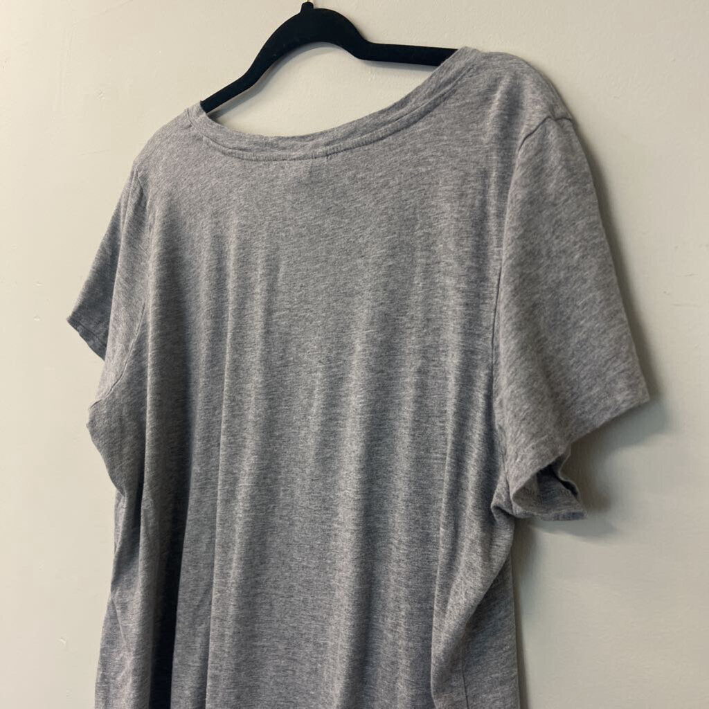 Torrid Grey V Neck Short Sleeve T-Shirt 2