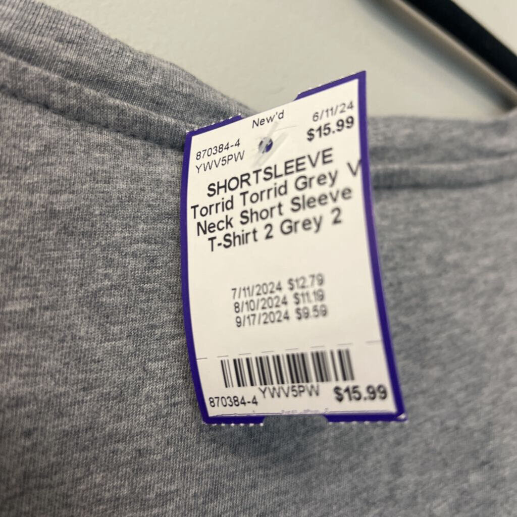 Torrid Grey V Neck Short Sleeve T-Shirt 2