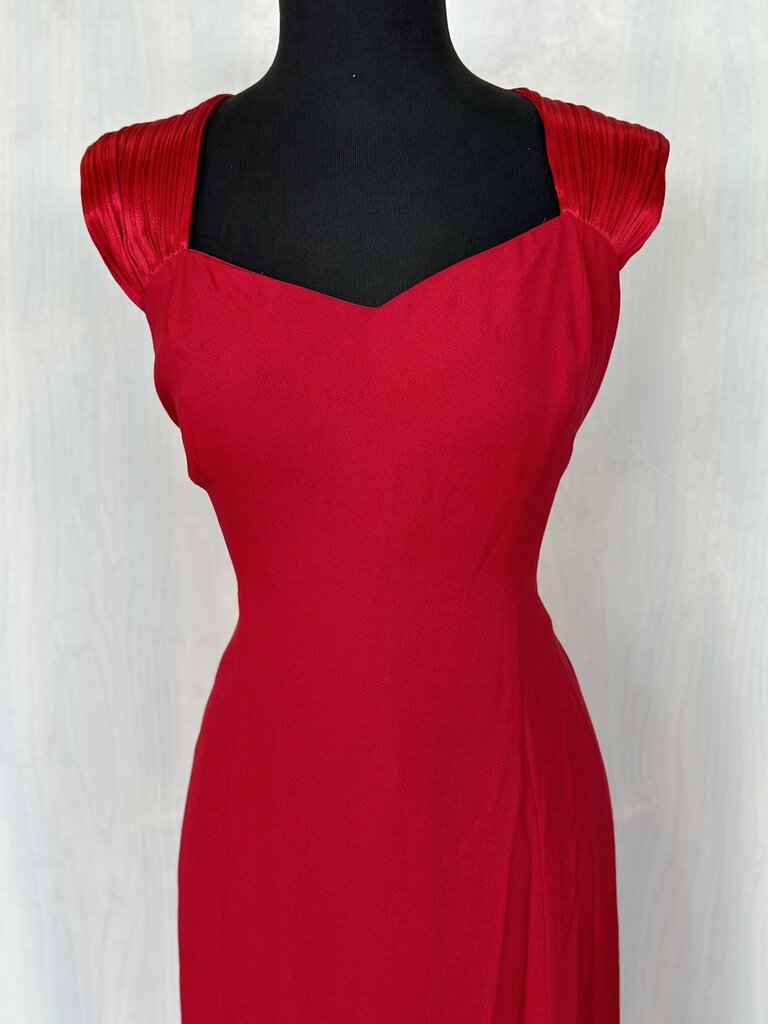 Vintage Donna Ricco Red Formal with Satin Criss-Cross Straps 14
