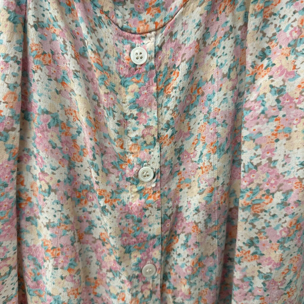 Faithfull The Brand Floral Print Tie Front Dress Medium