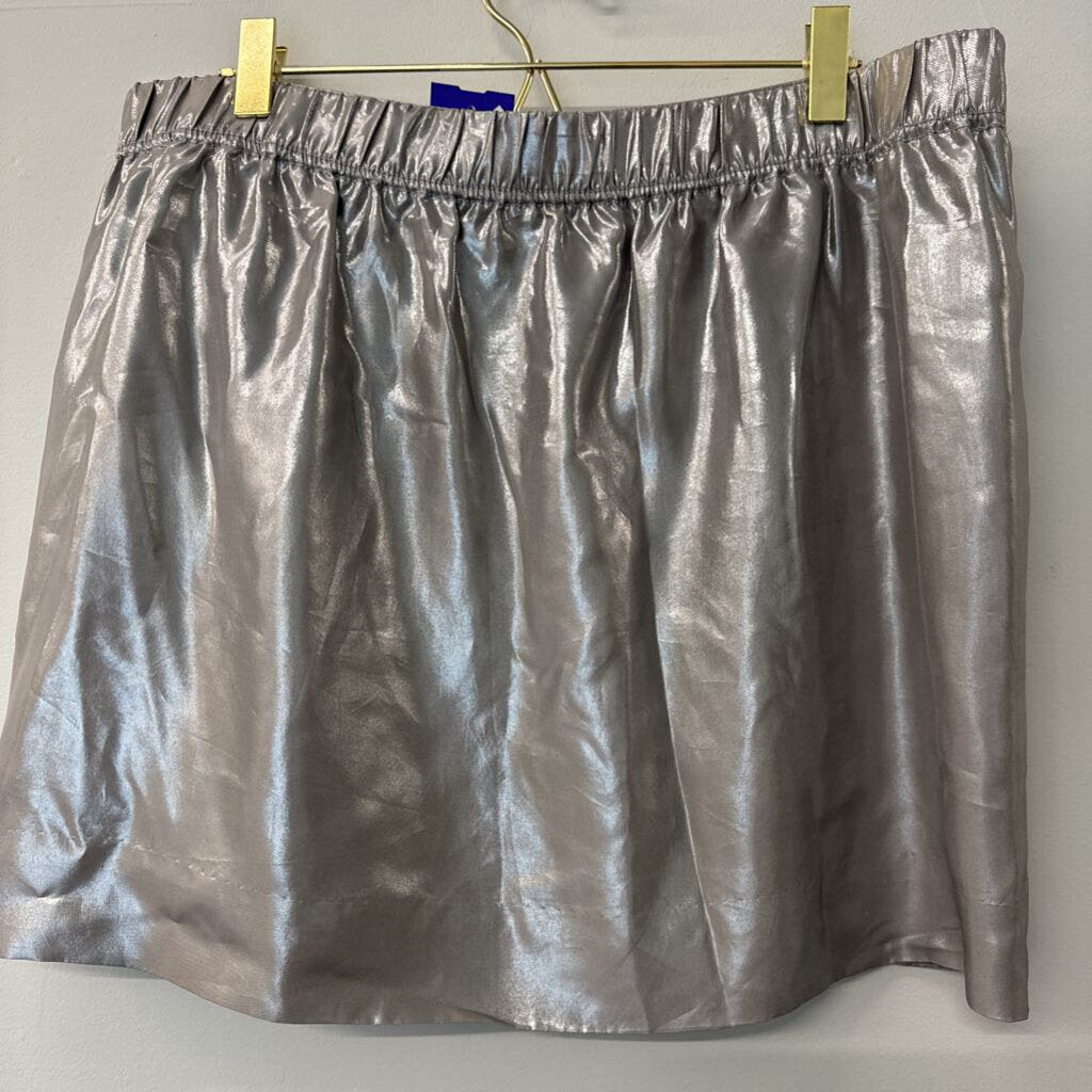 NWT J. Crew 100% Silk Metallic Mini Skirt 10