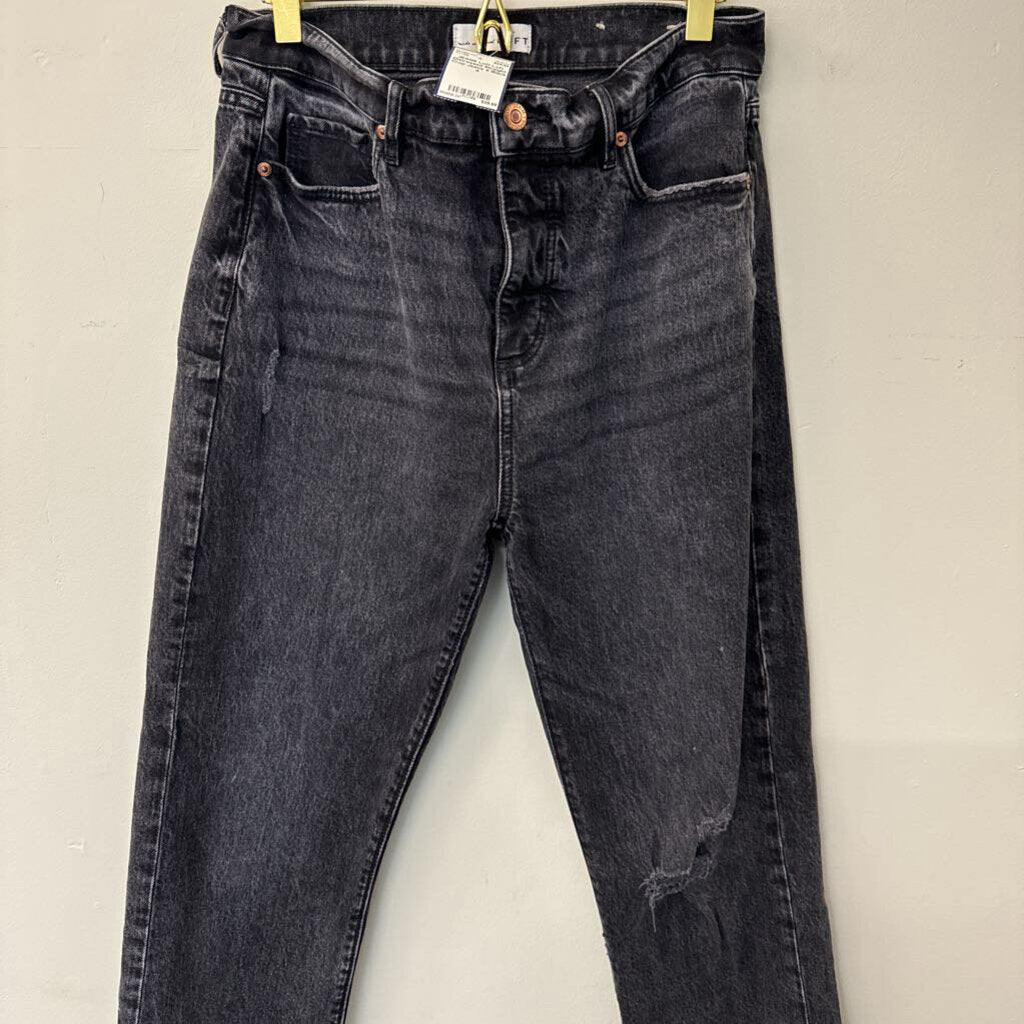 Loft Distressed Straight Crop Jeans 4