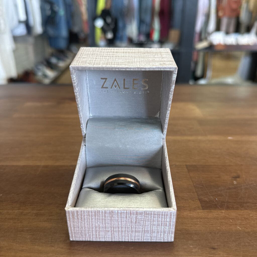 Zales Men's Tungsten Split Metal Wedding Band Size 8