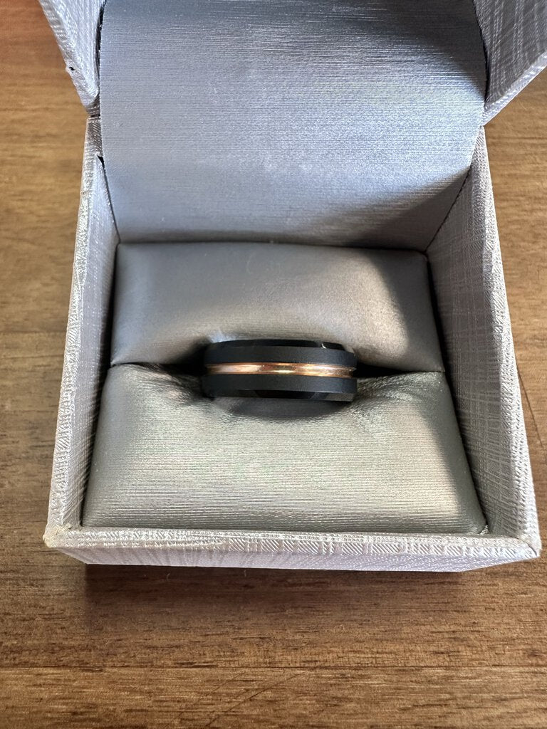 Zales Men's Tungsten Split Metal Wedding Band Size 8