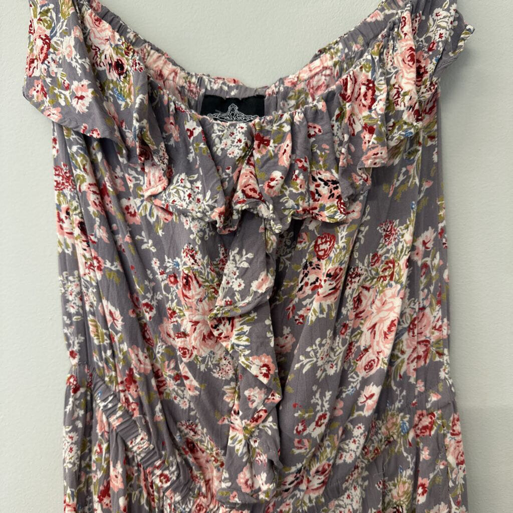 Angie Floral Strapless Romper Large