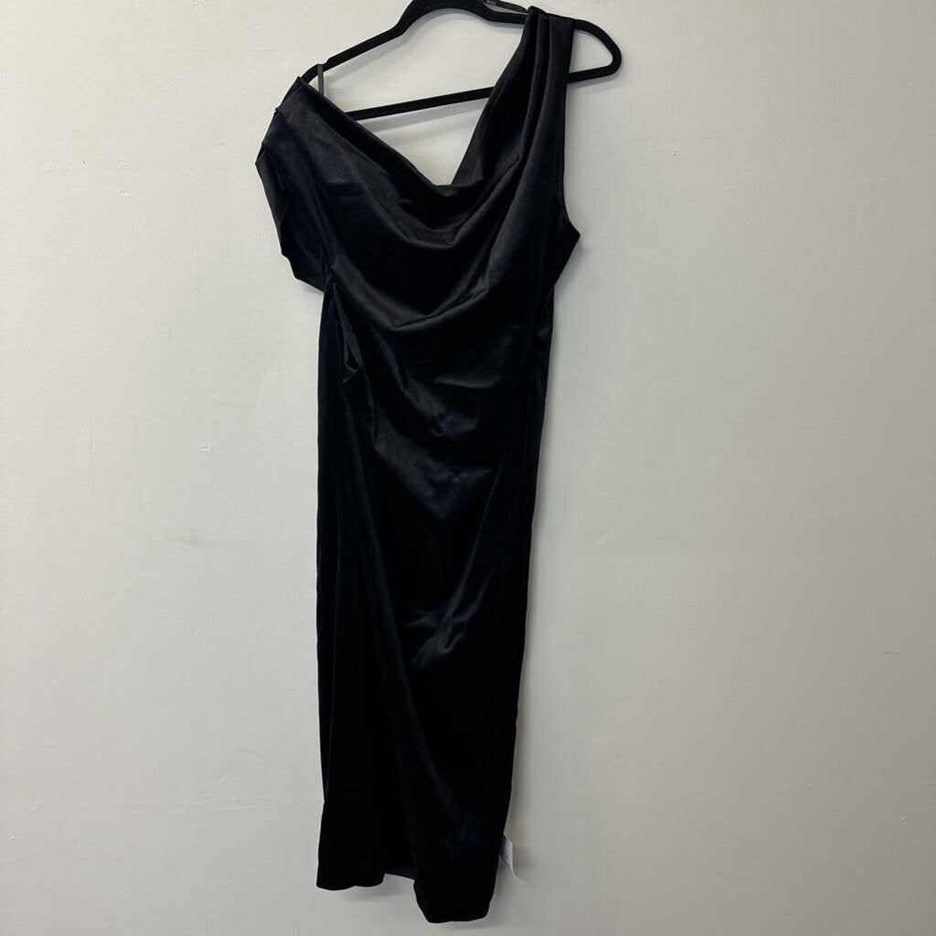 NWT Asos Asymmetrical Neckline Velvet Dress 12