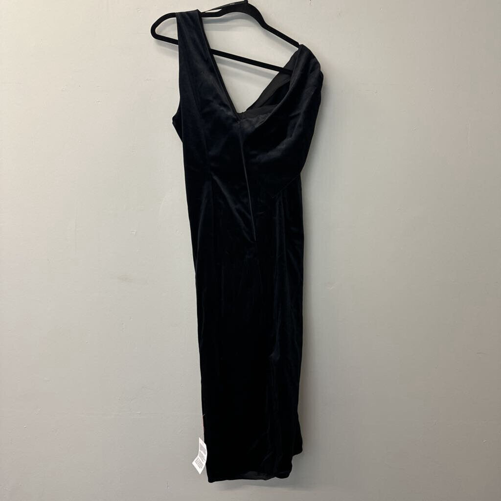 NWT Asos Asymmetrical Neckline Velvet Dress 12