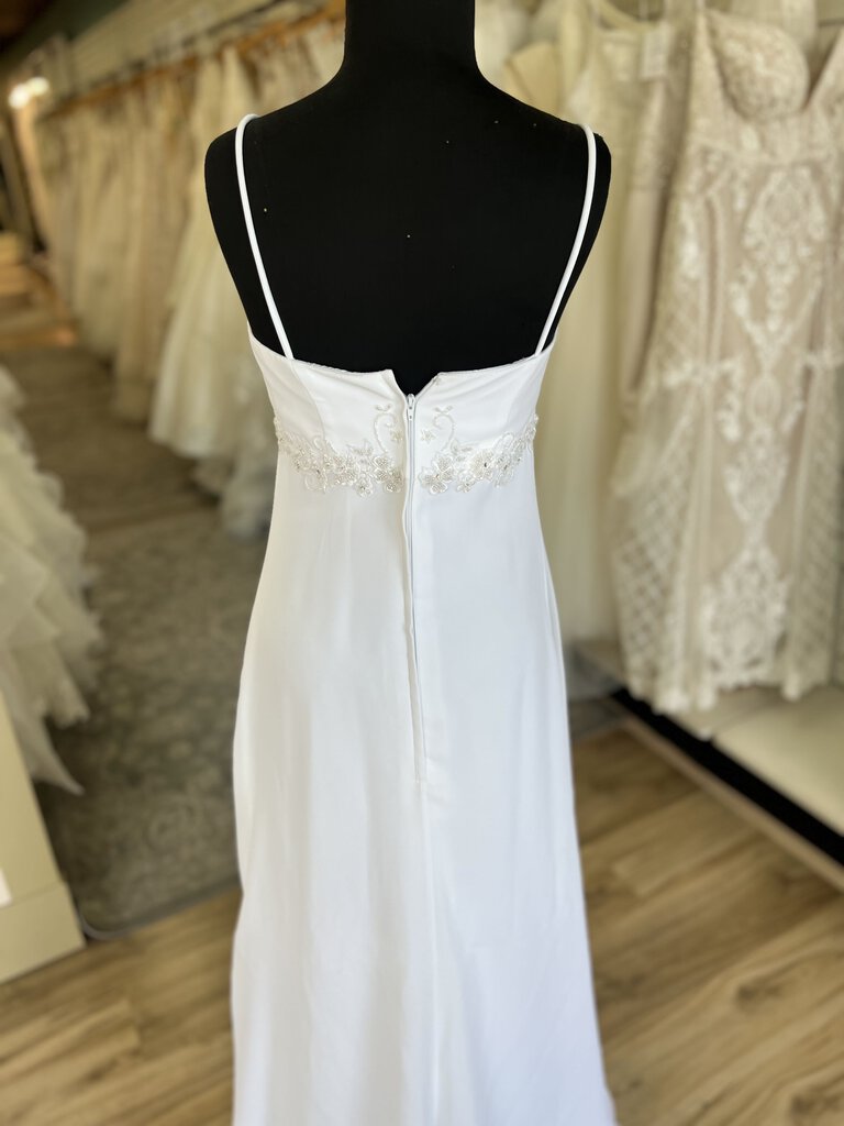 Vintage Y2K White Chiffon Wedding Dress 6