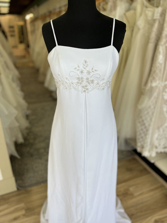 Vintage Y2K White Chiffon Wedding Dress 6