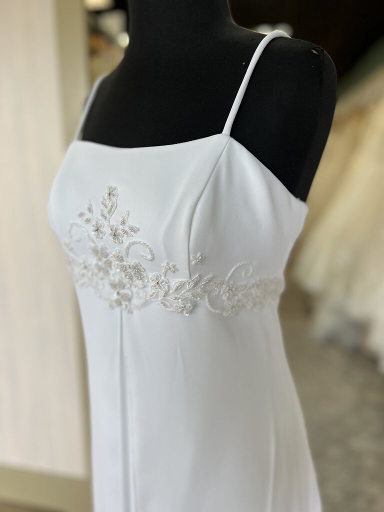 Vintage Y2K White Chiffon Wedding Dress 6