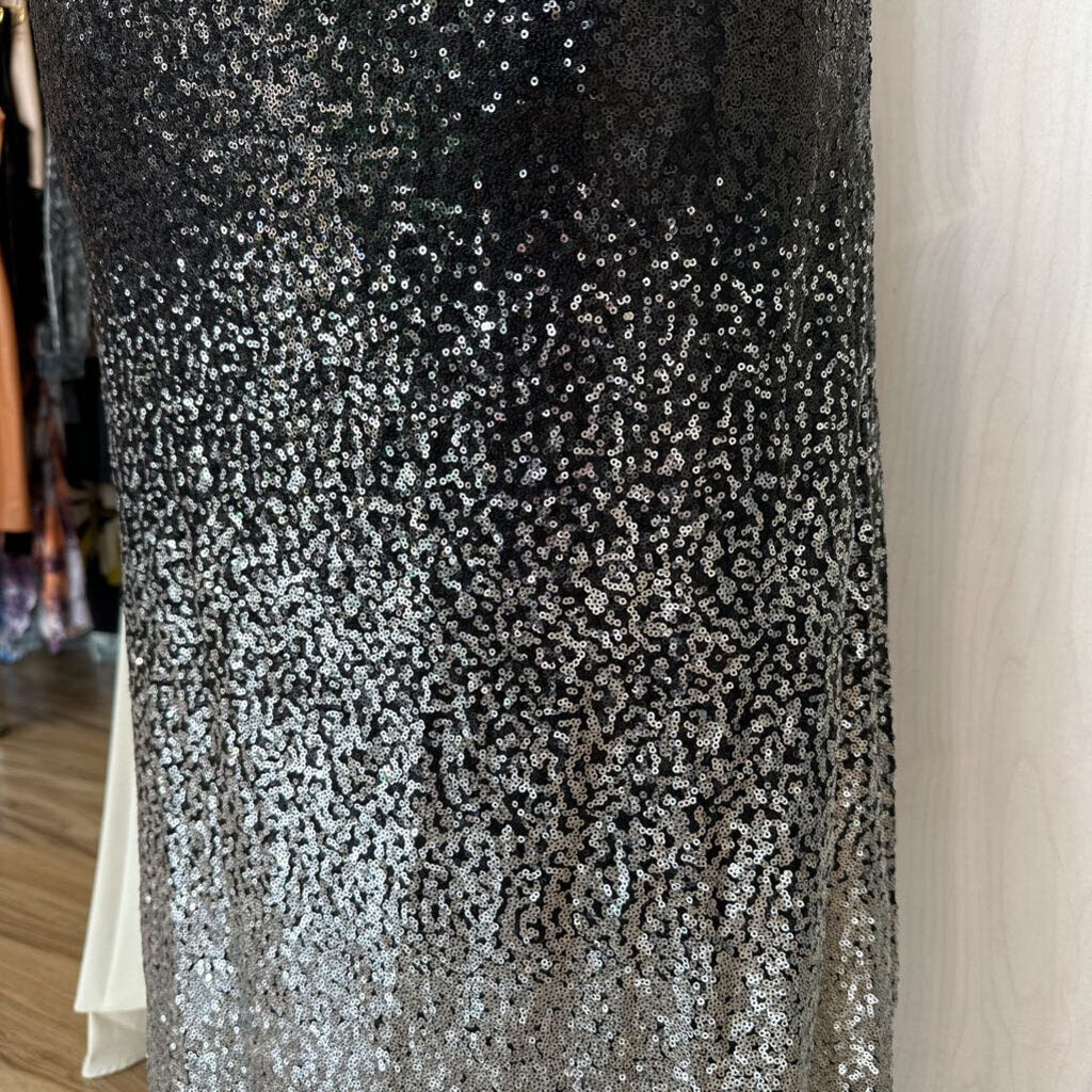 Black/Silver Sequin Long Formal 4XL