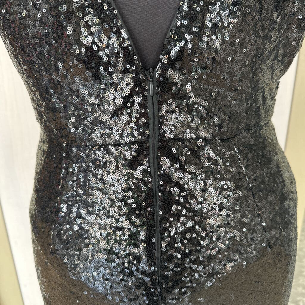 Black/Silver Sequin Long Formal 4XL