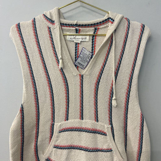 Vintage Havana Cream/ Multi Stripe Knit Sleeveless Pullover Medium