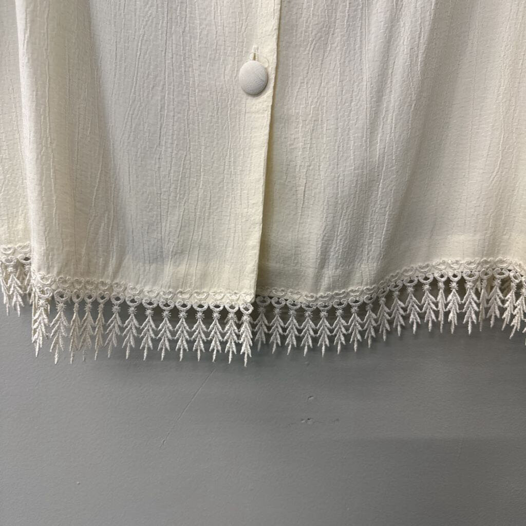Vintage Enge Lace Trim Button Up Shirt 18 (Large)
