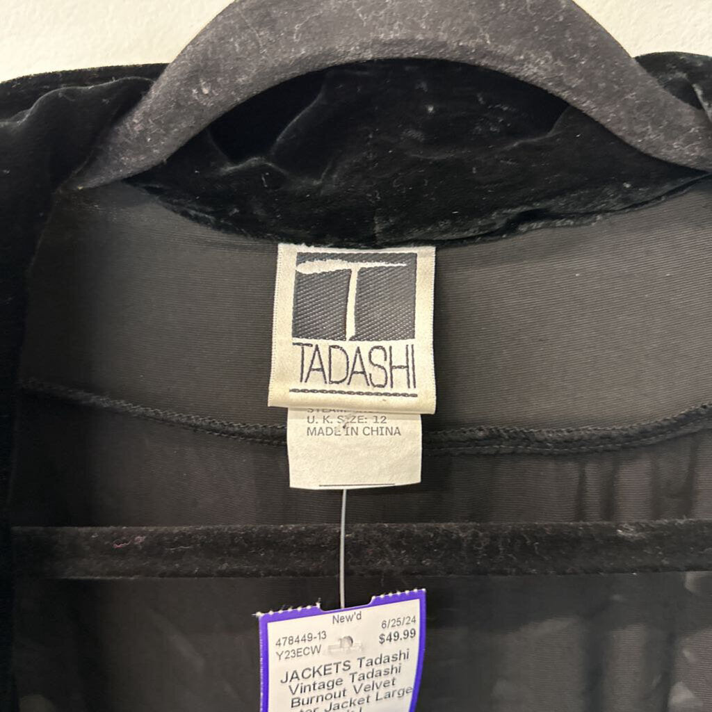 Vintage Tadashi Burnout Velvet Duster Jacket Large