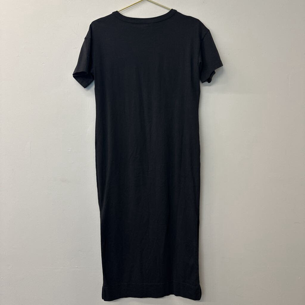 Everlane Black Cotton Short Sleeve Midi T Shirt Dress Small