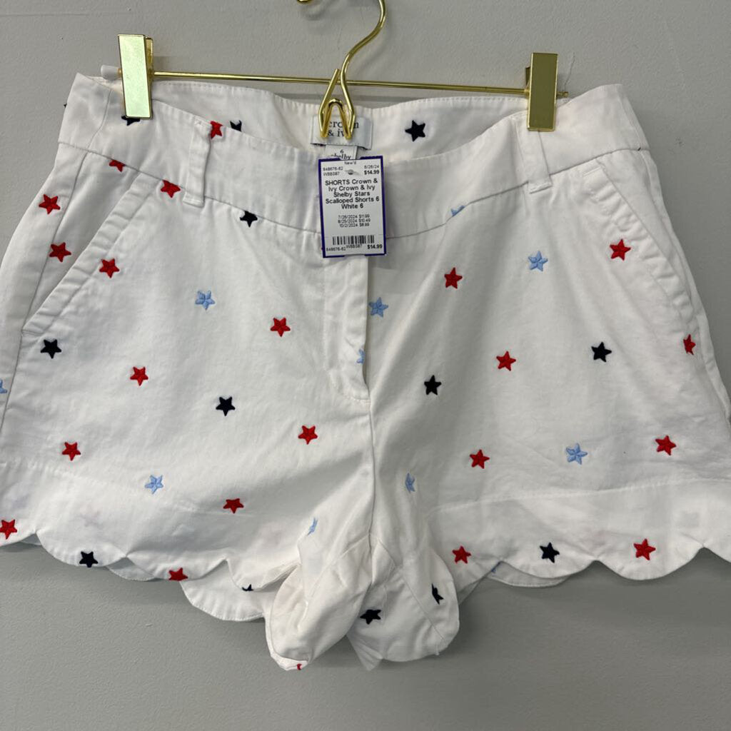 Crown & Ivy Shelby Stars Scalloped Shorts 6