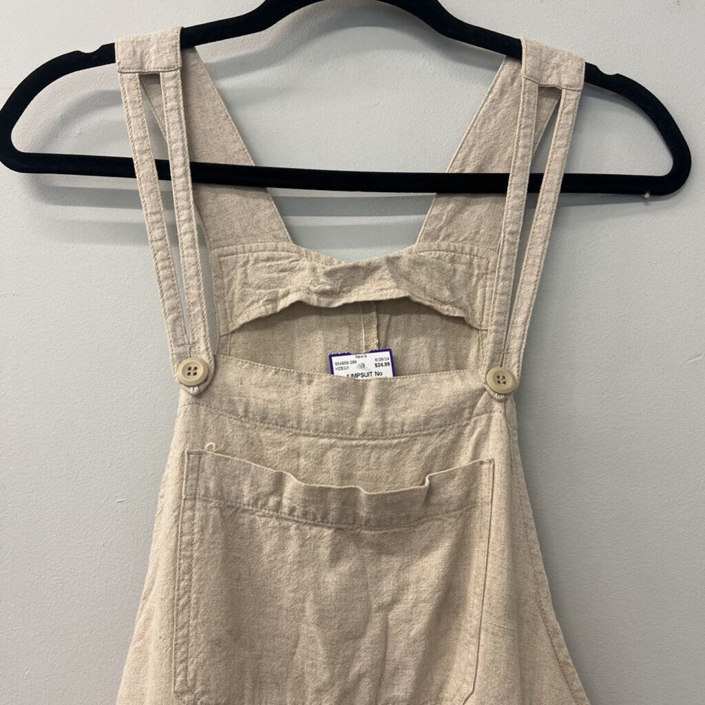 No Brand Linen Look Overalls Medium