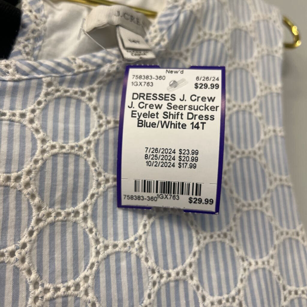 J. Crew Seersucker Eyelet Shift Dress