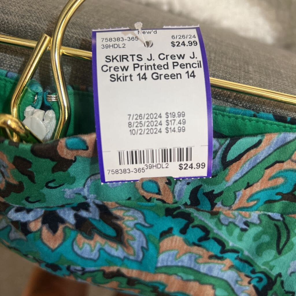 J. Crew Printed Pencil Skirt 14