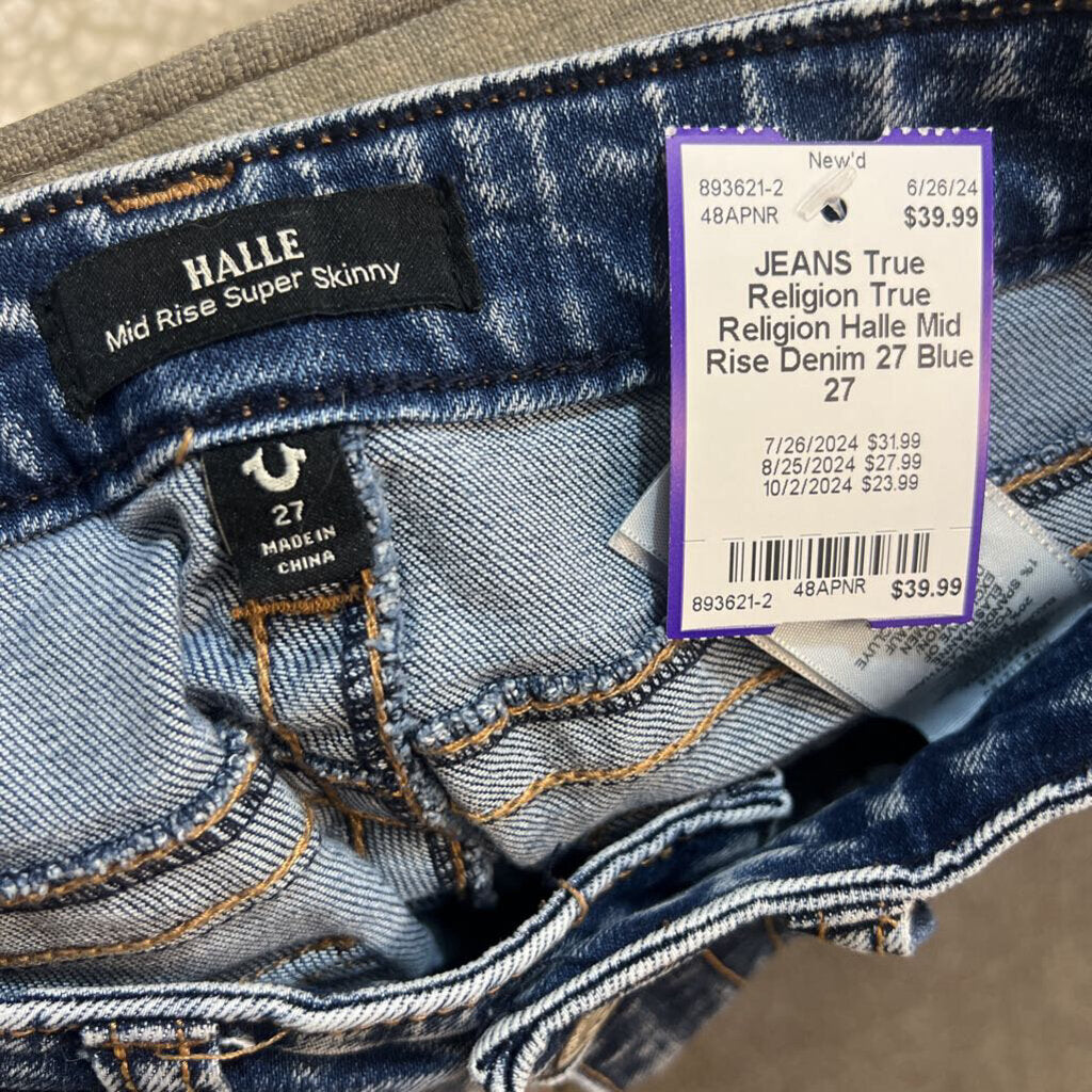 True Religion Halle Mid Rise Denim 27