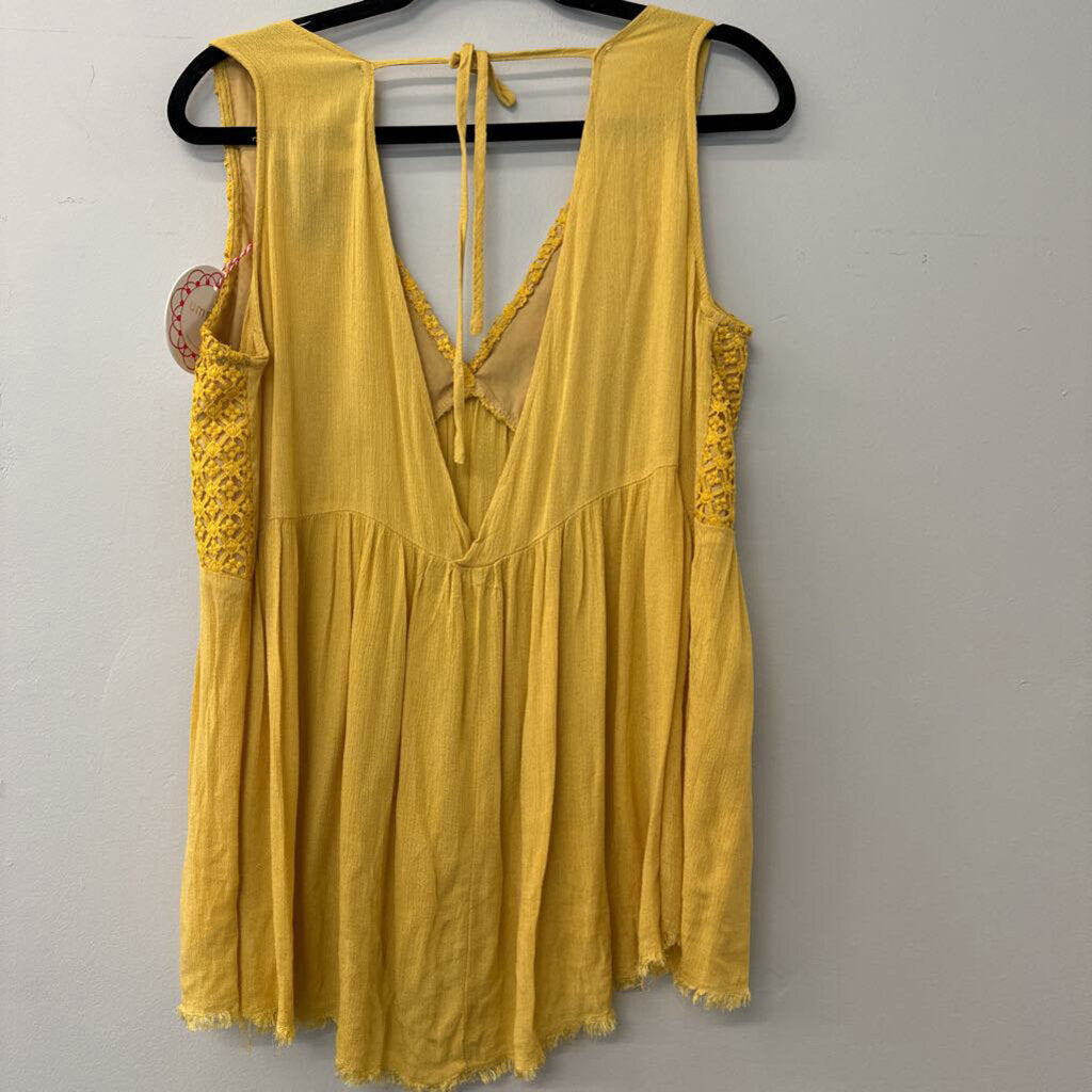 Umgee Mustard Yellow Tank Top Large