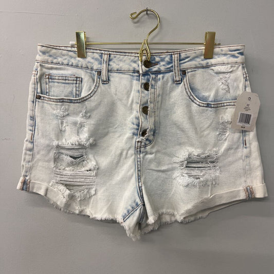 Light Wash Denim Distressed Shorts 32