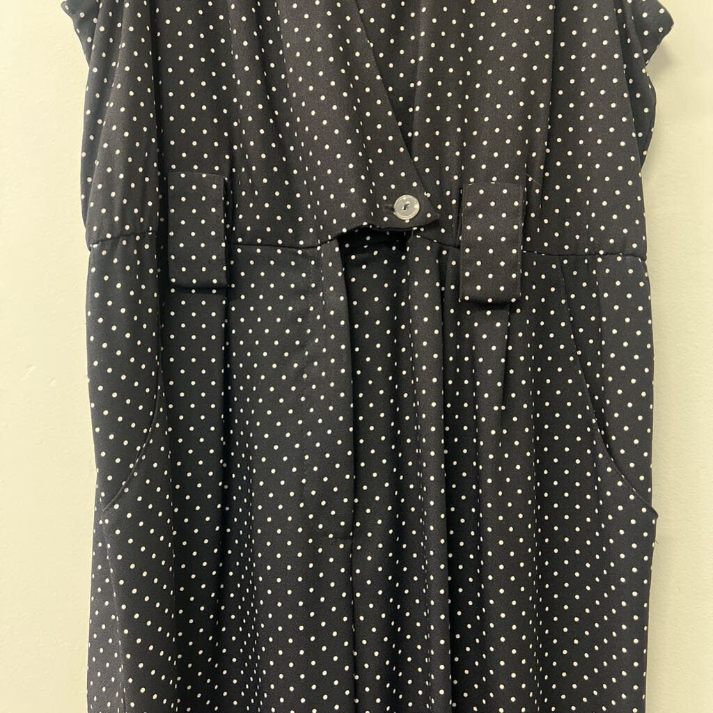 Vintage Black/White Polka Dot Jumpsuit Large