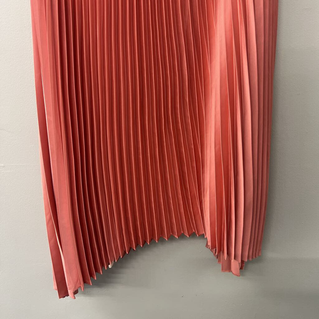 Coral Accordion Pleated One-Shoulder Midi 12