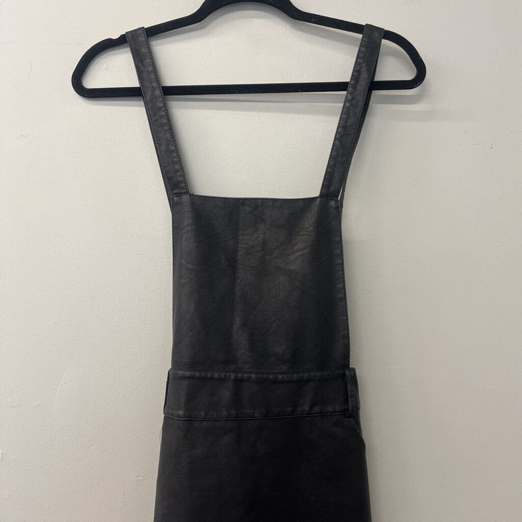 Jack by BB Dakota Faux Leather Overall Dress Large