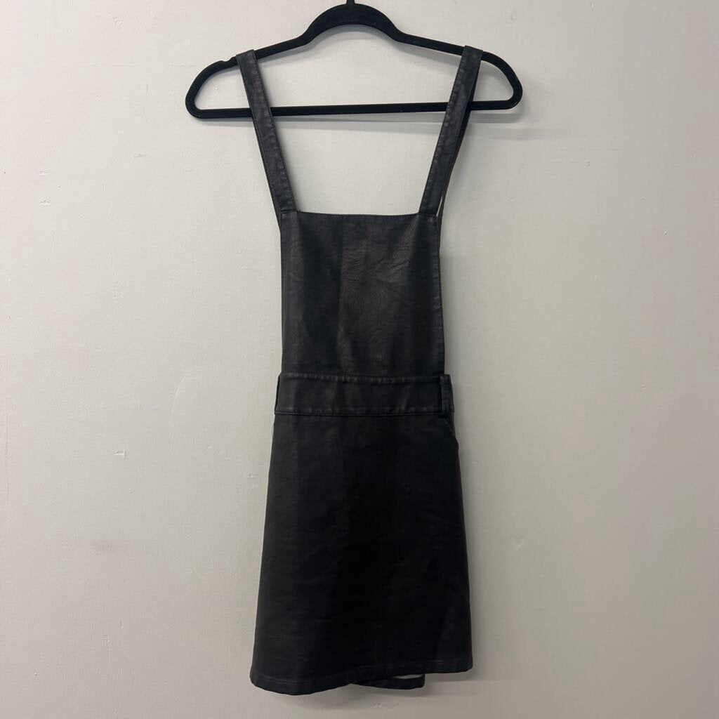 Jack by BB Dakota Faux Leather Overall Dress Large