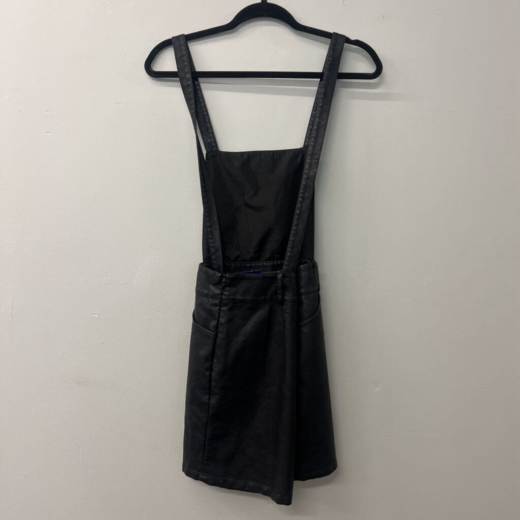 Jack by BB Dakota Faux Leather Overall Dress Large