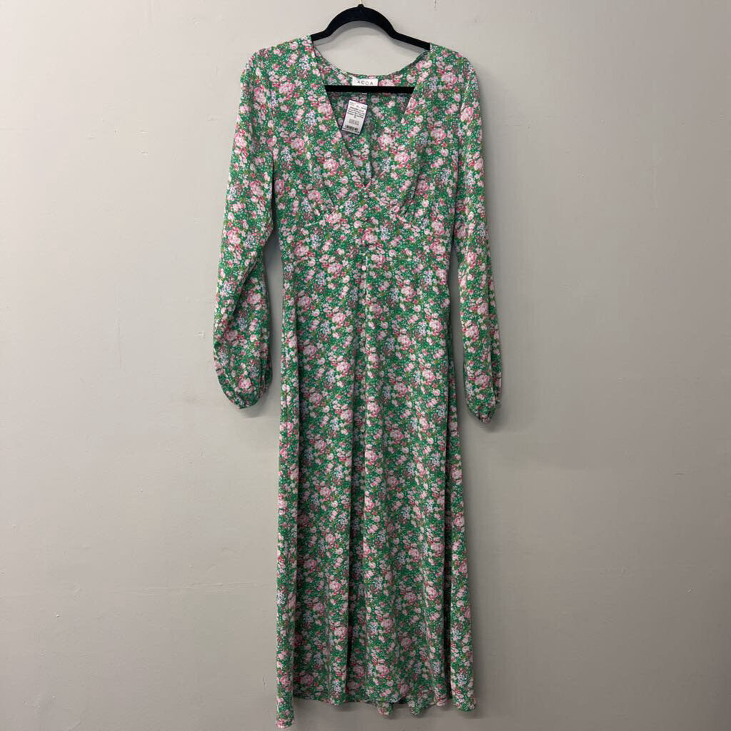 Acoa Printed Long Sleeve Maxi Dress Medium