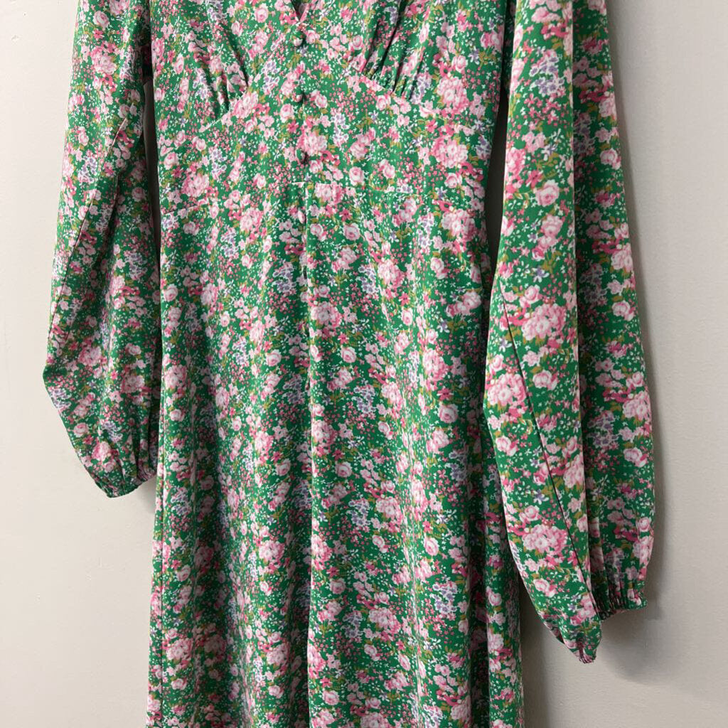 Acoa Printed Long Sleeve Maxi Dress Medium