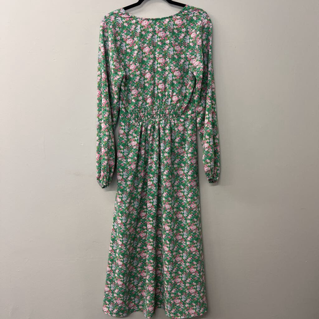 Acoa Printed Long Sleeve Maxi Dress Medium