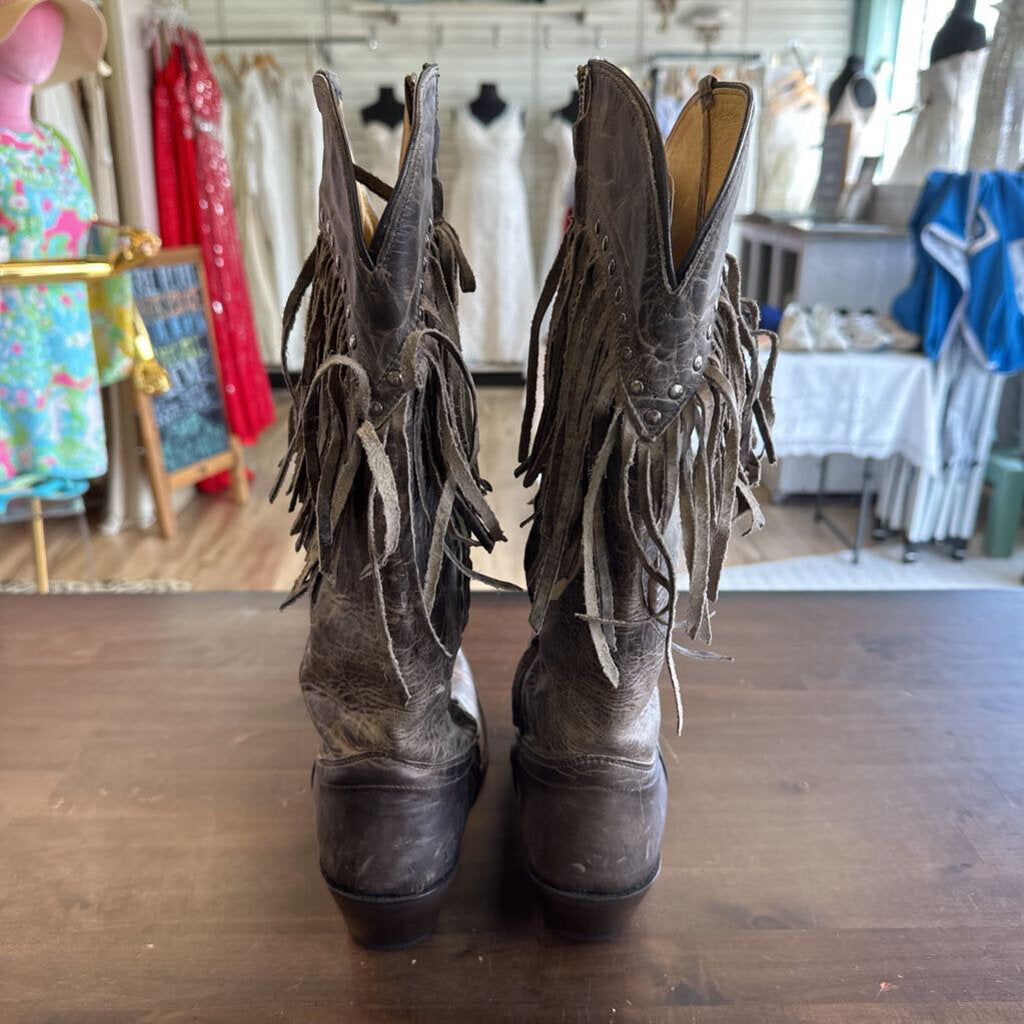 Tony Lama VF3037 Fringe Western Boot 9.5