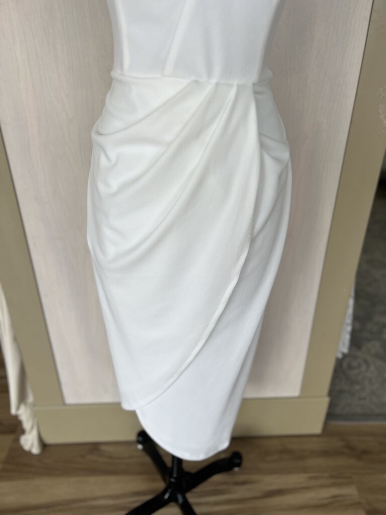 Lulus One Shoulder Crepe Bridal Dress Large